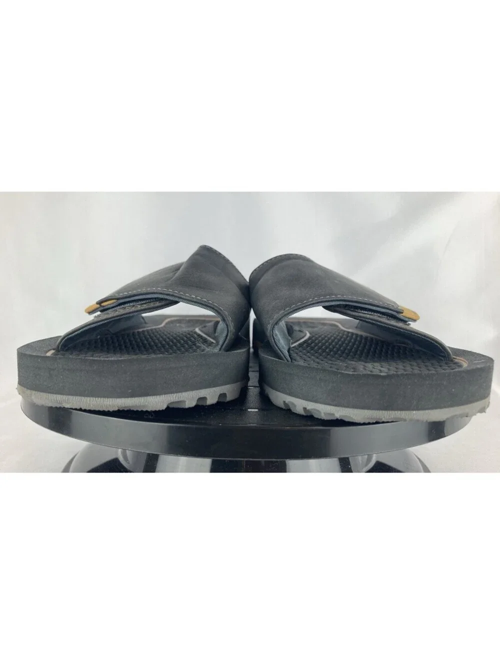 Men’s Size 8 ⁠Cobian Slide Sandals Dark Grey Tan Adjustable Cushion Salt Light